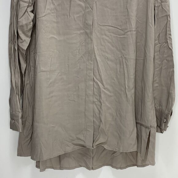 Soft Surroundings Artist Shirt Tunic Button Up Lagenlook Beige Khaki Sz … - Picture 5 of 10